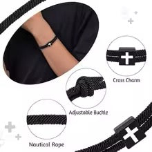Vera Rope Braided Cross Bracelet