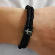 Vera Rope Braided Cross Bracelet