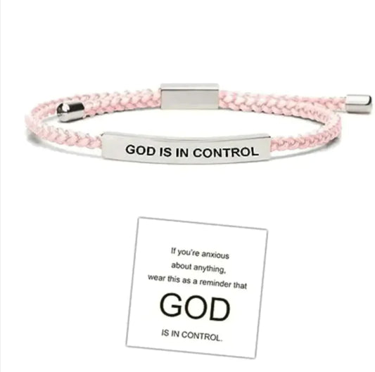 Verable"God is in control"Rope Bracelet