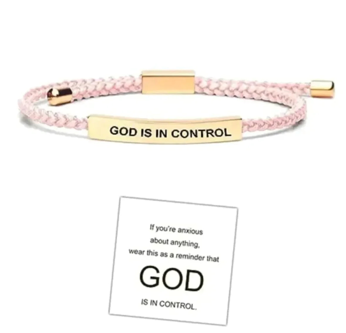 Verable"God is in control"Rope Bracelet