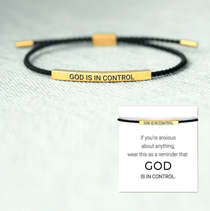 Verable"God is in control"Rope Bracelet