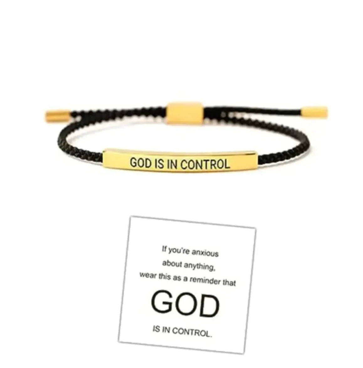 Verable"God is in control"Rope Bracelet