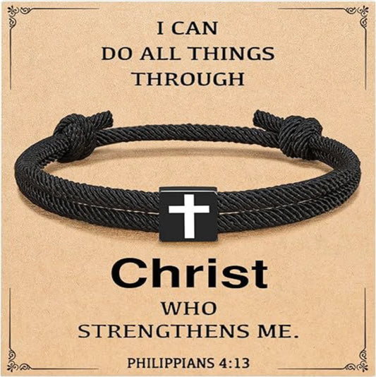 Vera Rope Braided Cross Bracelet