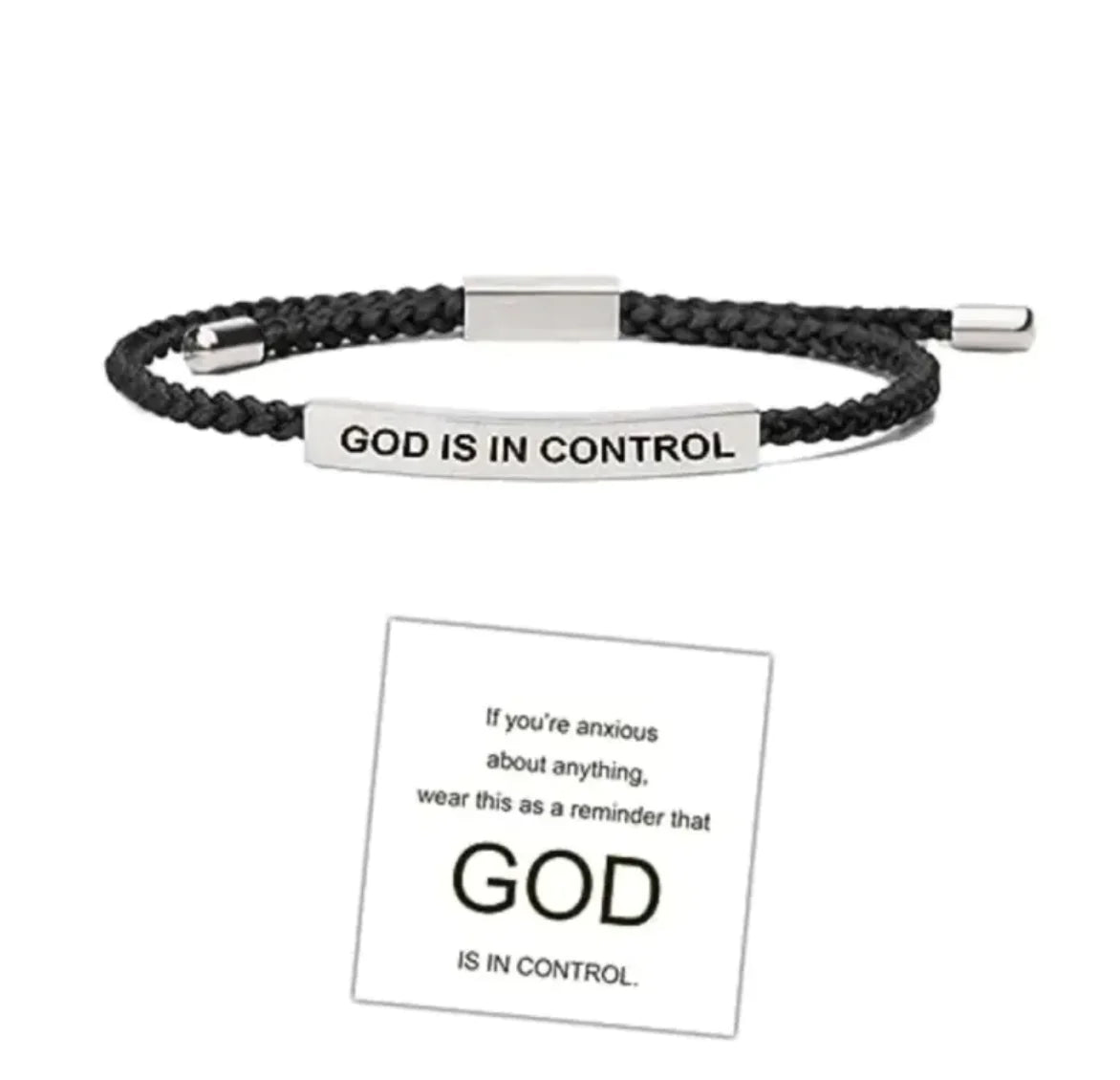 Verable"God is in control"Rope Bracelet