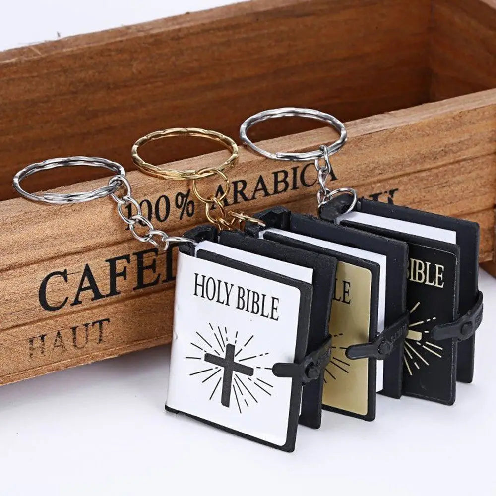 Mini Bible Keychain Book Pendant